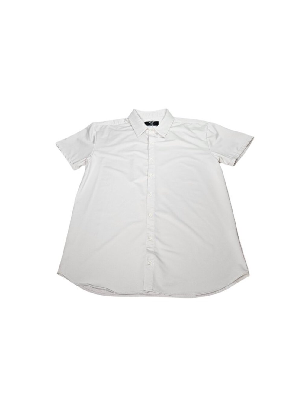 BYLT Executive Fit Short Sleeve Button Up Shirt Men's Medium White Stretch EUC